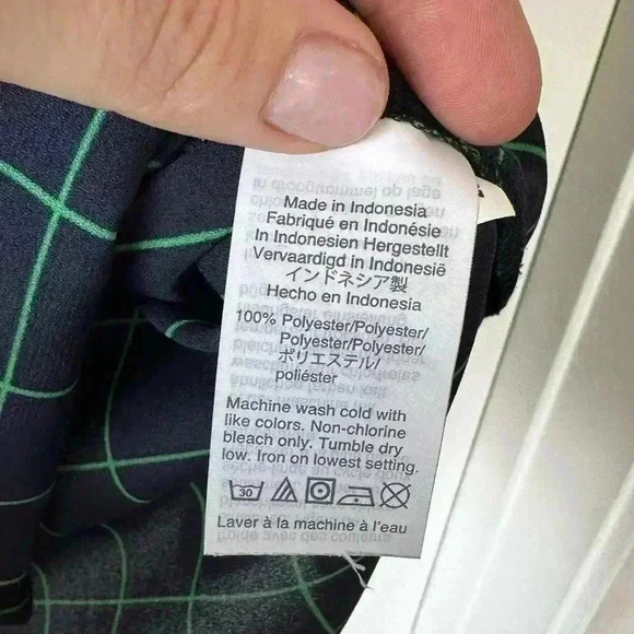 J. Crew Factory Navy window pane blouse - Picture 4 of 4